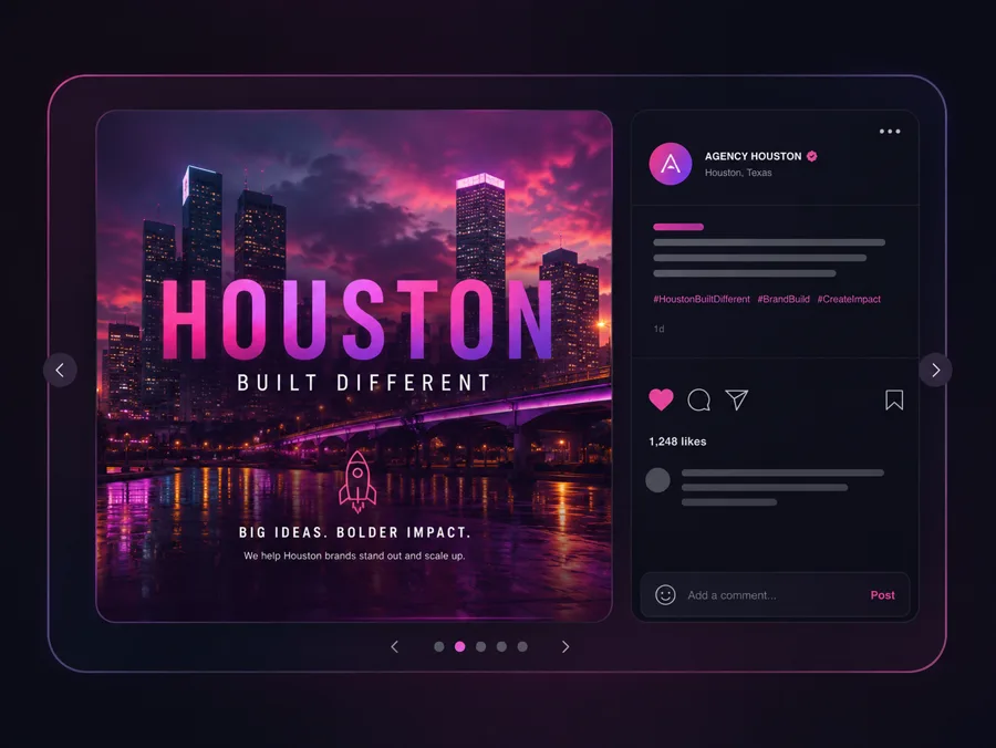 Houston social media campaign content preview